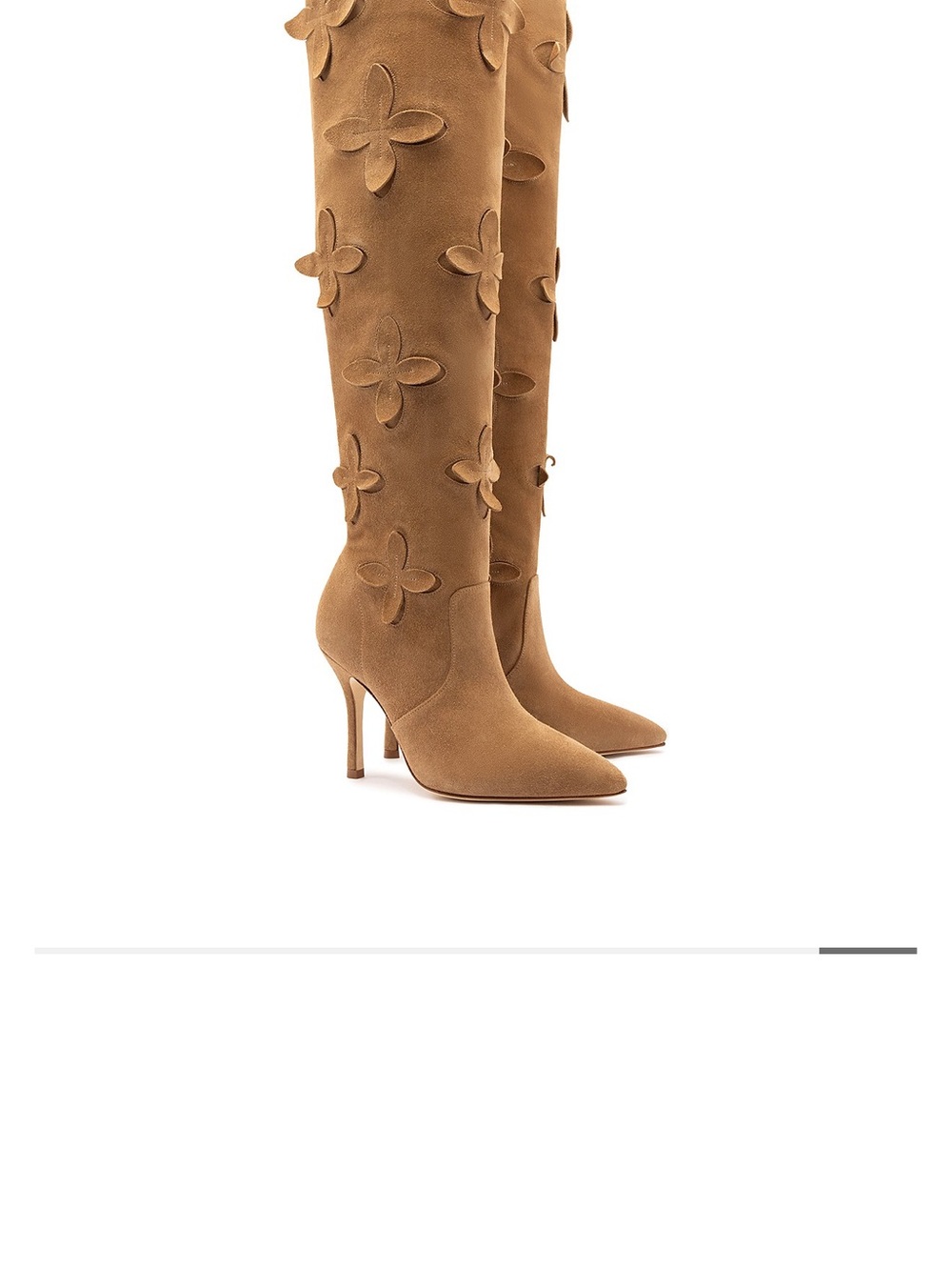 Larroude Julia Flower Embellished Suede Over the Knee Boot - Picture 14 of 15